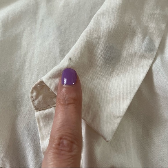 SOLD E Madewell Seamed Heart Print Button Down Short Sleeve Shirt Womens Medium - Picture 9 of 11